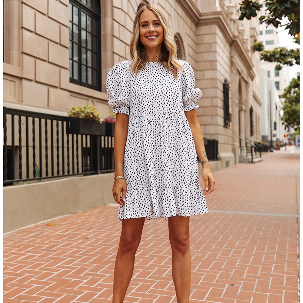 Polka-Dot Tiered Dress